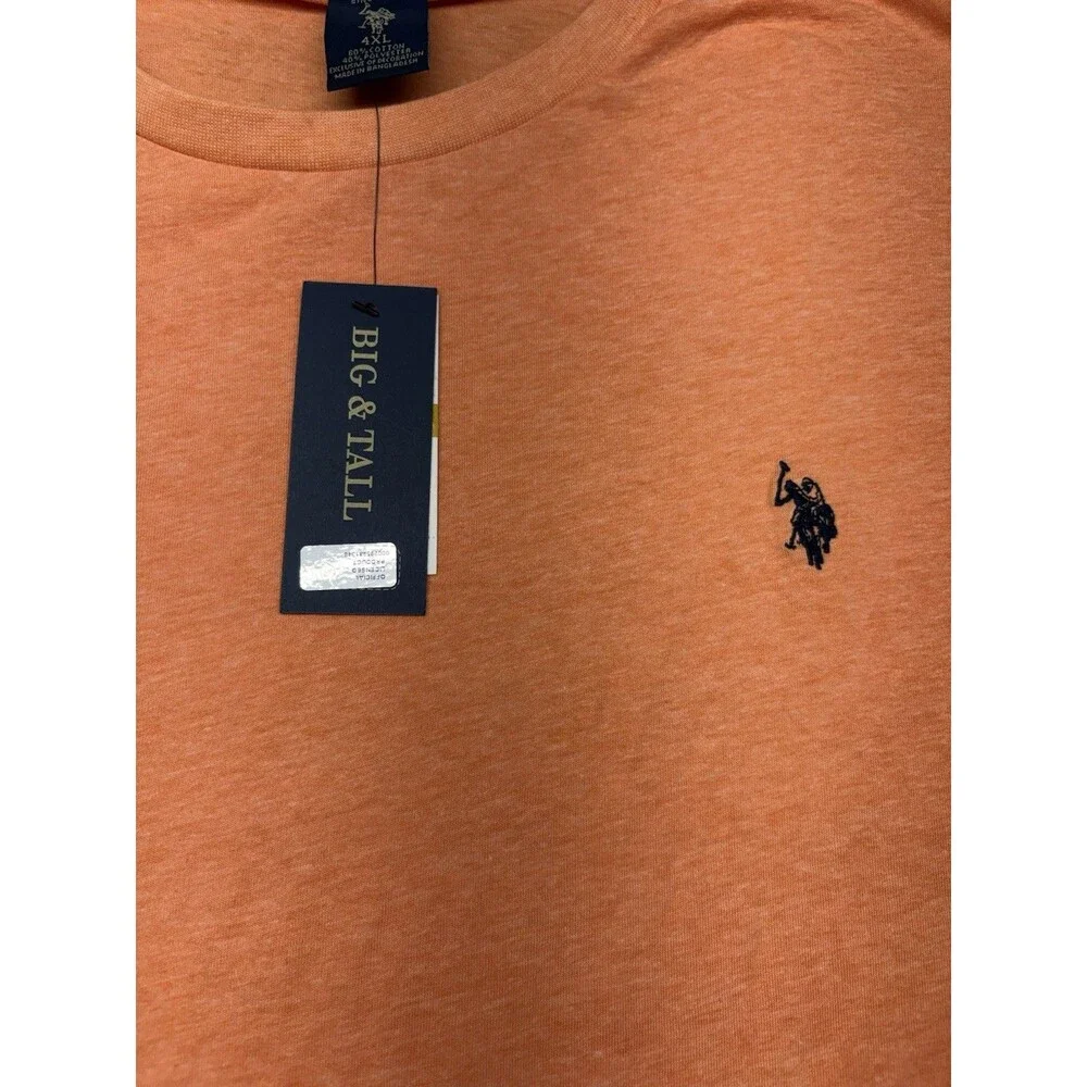 Polo Ralph Lauren Men Orange T Shirt Crew Neck Tee Big & Tall SIZE 4XL